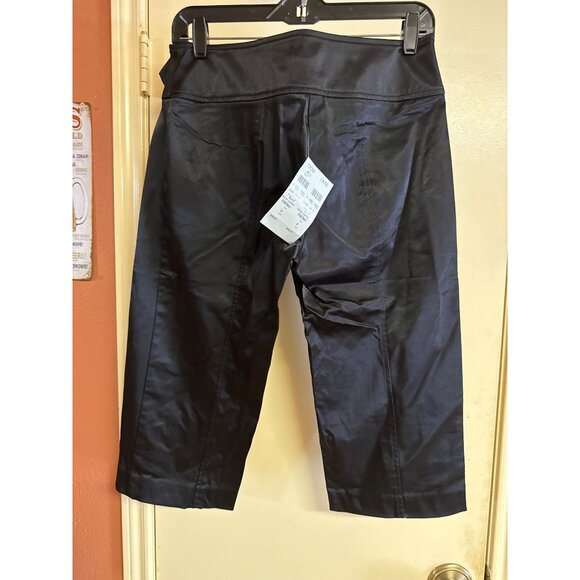 Vintage Cache Black Solid Capri Pants Size 6 Made In USA With Button Detailing & - Picture 4 of 7